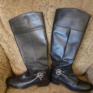 Michael Kors black leather riding boots. Size 10